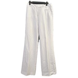 dressbarn White Wide Leg Pants Coastal Office Business Casual Vacation Sz 4